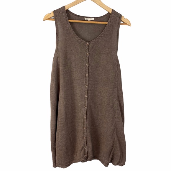 Eileen Fisher Sweaters - Eileen Fisher Linen Knit Button Cardigan Vest